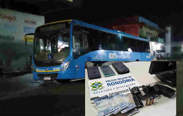 Ladrão assalta ônibus, mas dá azar na fuga e vai preso por guarnição que passava no momento do crime