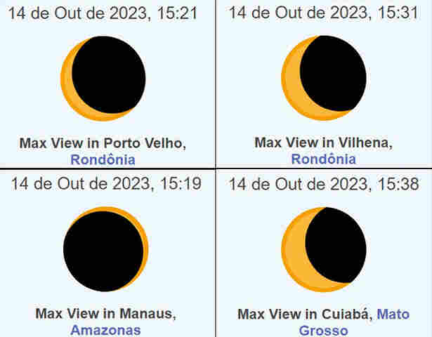 Eclipse solar na tarde deste sábado: veja as cidades de Rondônia com maior visibilidade