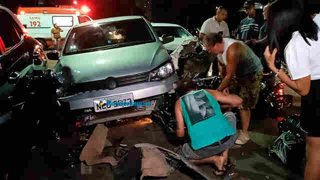 Quatro veículos: motociclista fica gravemente ferido após avançar preferencial em Porto Velho