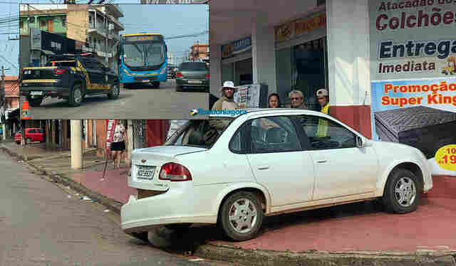 Ônibus colide na traseira de Classic na avenida Calama