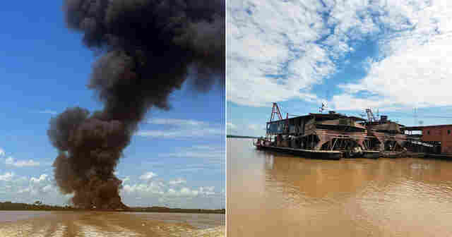 Em nova operação, Polícia Federal destrói seis dragas por garimpo ilegal no Madeira