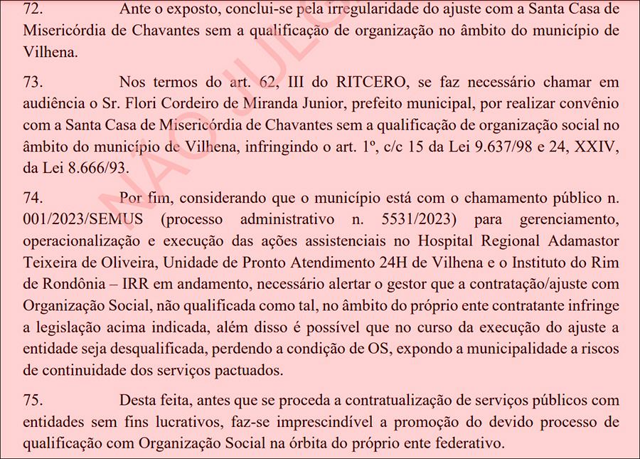 Polêmica e suspeitas de favorecimento na Saúde em Vilhena