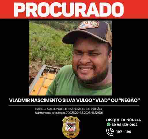 Foragido por vários crimes é procurado pela Polícia; denuncie