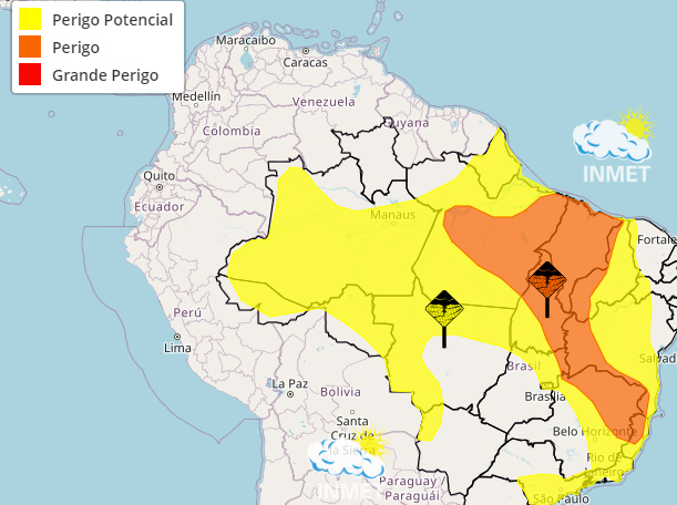 Inmet emite alerta amarelo de chuvas intensas em Rondônia