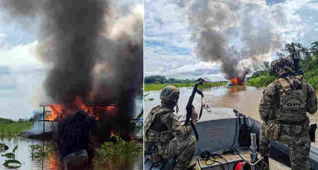 Mais 10 dragas que extraiam ouro ilegalmente do Madeira são destruídas pela PF e Ibama