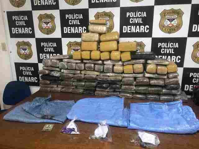 Ação do Denarc prende três e apreende 90 kg de droga na zona rural da capital