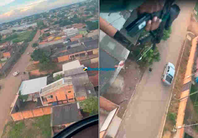 Vídeo: helicóptero e viatura perseguem acusados de vários roubos; criminosos foram presos no bairro Lagoa, na capital