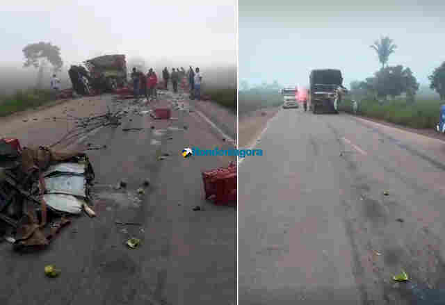 Vídeo: grave acidente entre caminhões em Extrema interdita totalmente a BR-364