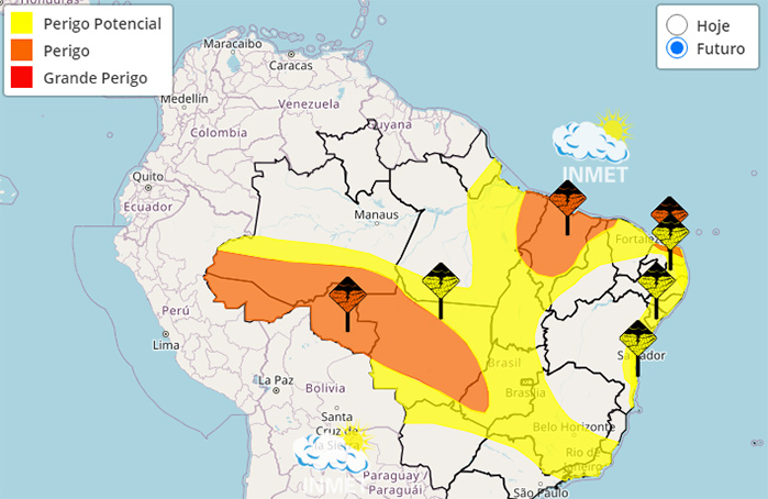 Inmet emite alerta de chuvas intensas para todo o estado de Rondônia até esta quarta