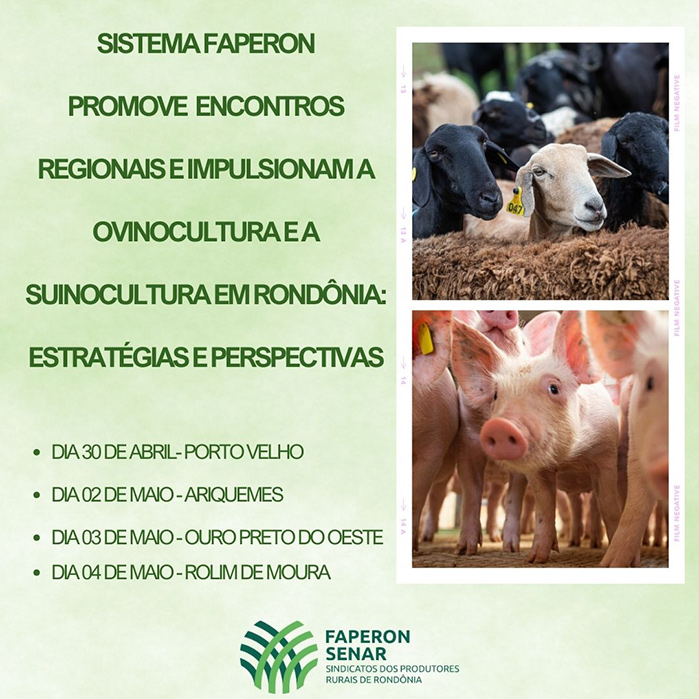 Sistema FAPERON promove encontros regionais e impulsionam a ovinocultura e suinocultura em Rondônia: Estratégias e Perspectivas