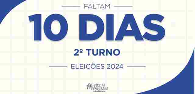 Faltam 10 dias: 2º turno do pleito abrange 33,9 milhões de eleitores de 51 municípios
