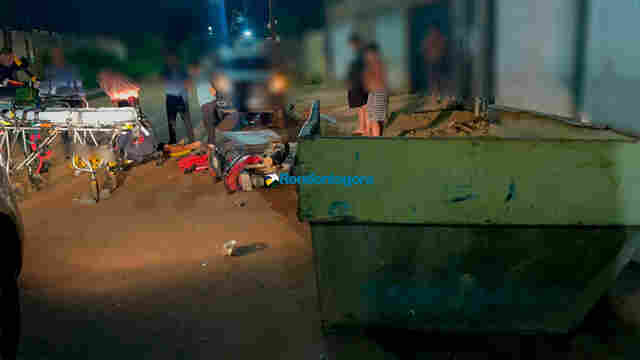 Motociclista sofre grave acidente após colisão com caçamba de entulhos na zona leste
