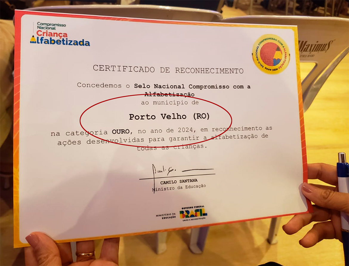 Educação de Porto Velho conquista Selo Ouro, mas gestão Léo Moraes apaga nomes responsáveis pela vitória