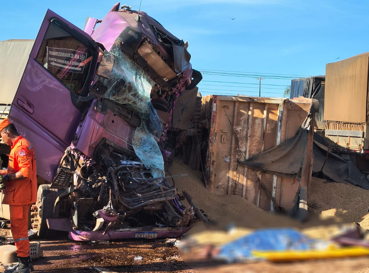 Caminhoneiro morre após colisão entre carretas no “Pare e Siga” de Candeias