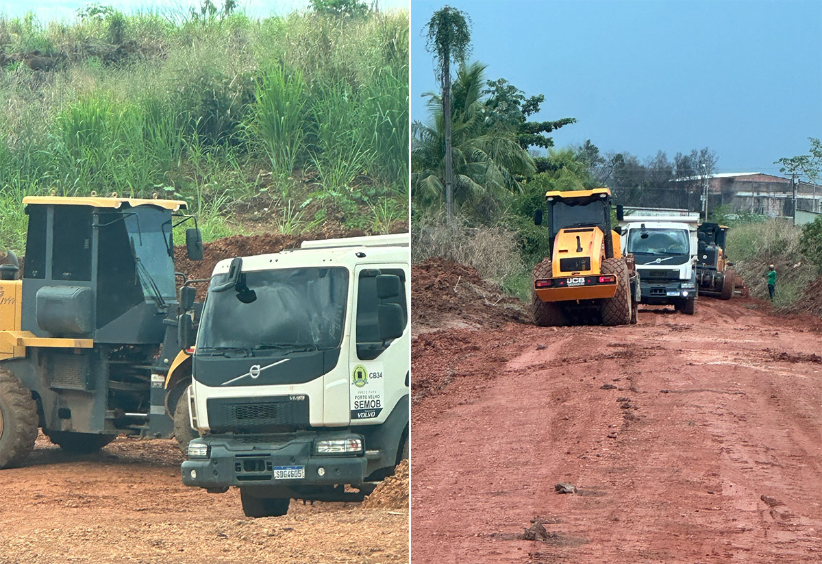 Usurpação: máquinas da Prefeitura de Porto Velho são flagradas em crime federal retirando ilegalmente cascalho de jazidas