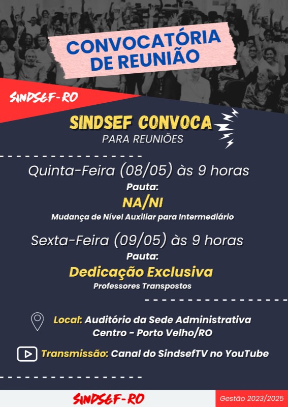Sindsef convoca importantes reuniões nesta quinta e sexta-feira sobre NA/NI e Dedicação Exclusiva