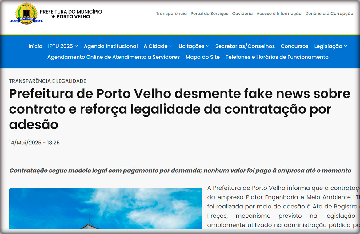 Tribunal de Contas instaura fiscalização, aponta gravidade de denúncias e pede investigação de contrato da gestão Léo Moraes com a empresa Plator