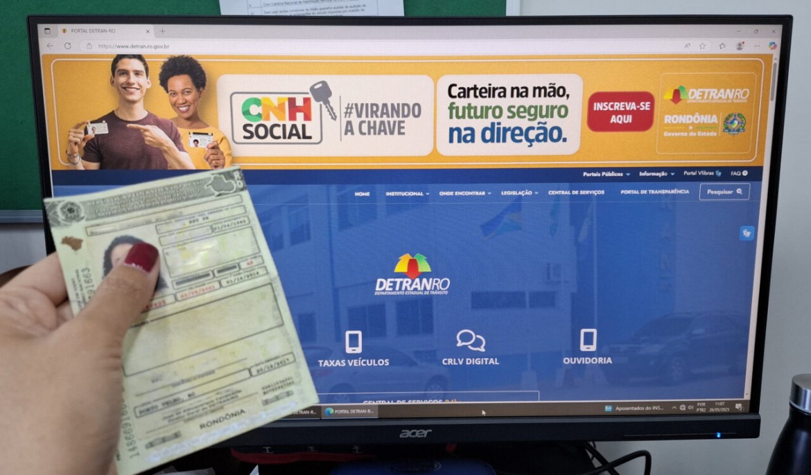 Detran-RO abre inscrições para CNH Social com 1.500 vagas gratuitas a partir desta sexta-feira