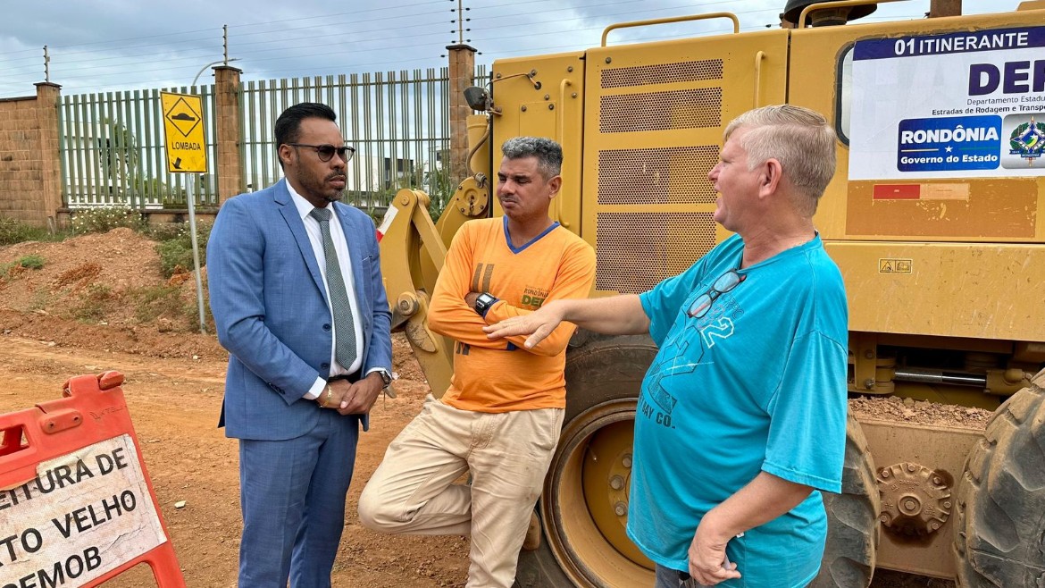 DER retoma obras da Estrada da Penal, a RO-05, a pedido do vereador Dr Santana, que também cobra asfaltamento da prefeitura