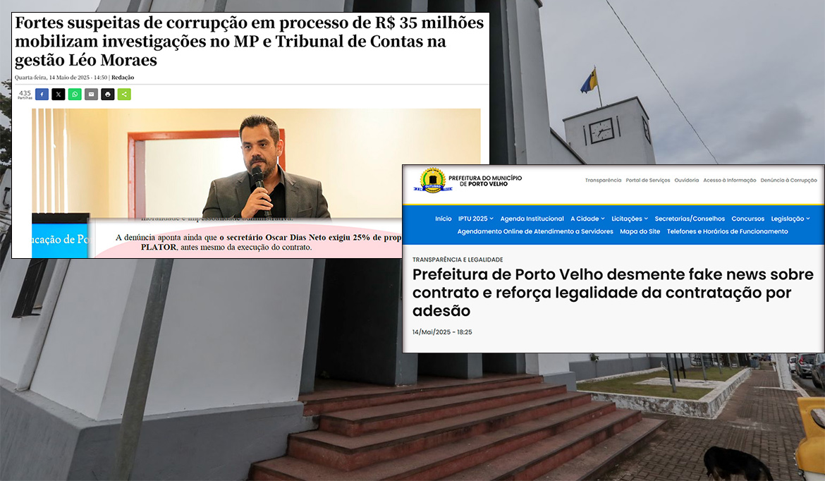 Prefeitura volta atrás após denúncia do Rondoniagora, cancela adesão da ata milionária e tenta apagar nome da Plator