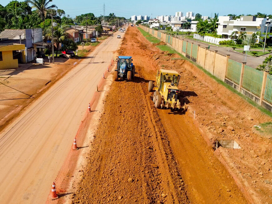 Governo toma iniciativa e pavimenta duplicação de 1.200 metros da Estrada da Penal