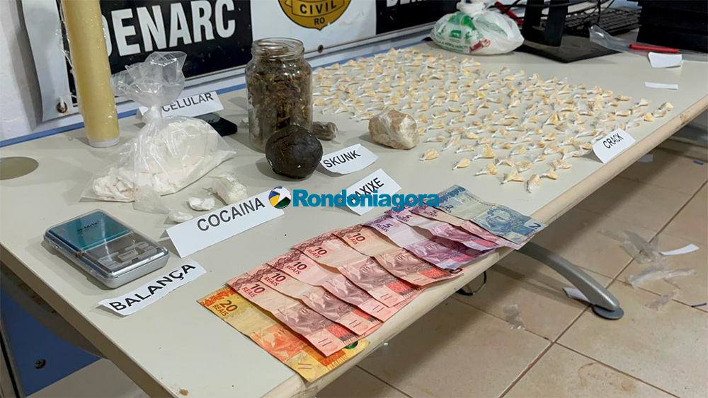Denarc prende traficante com diversas drogas durante operação em Porto Velho