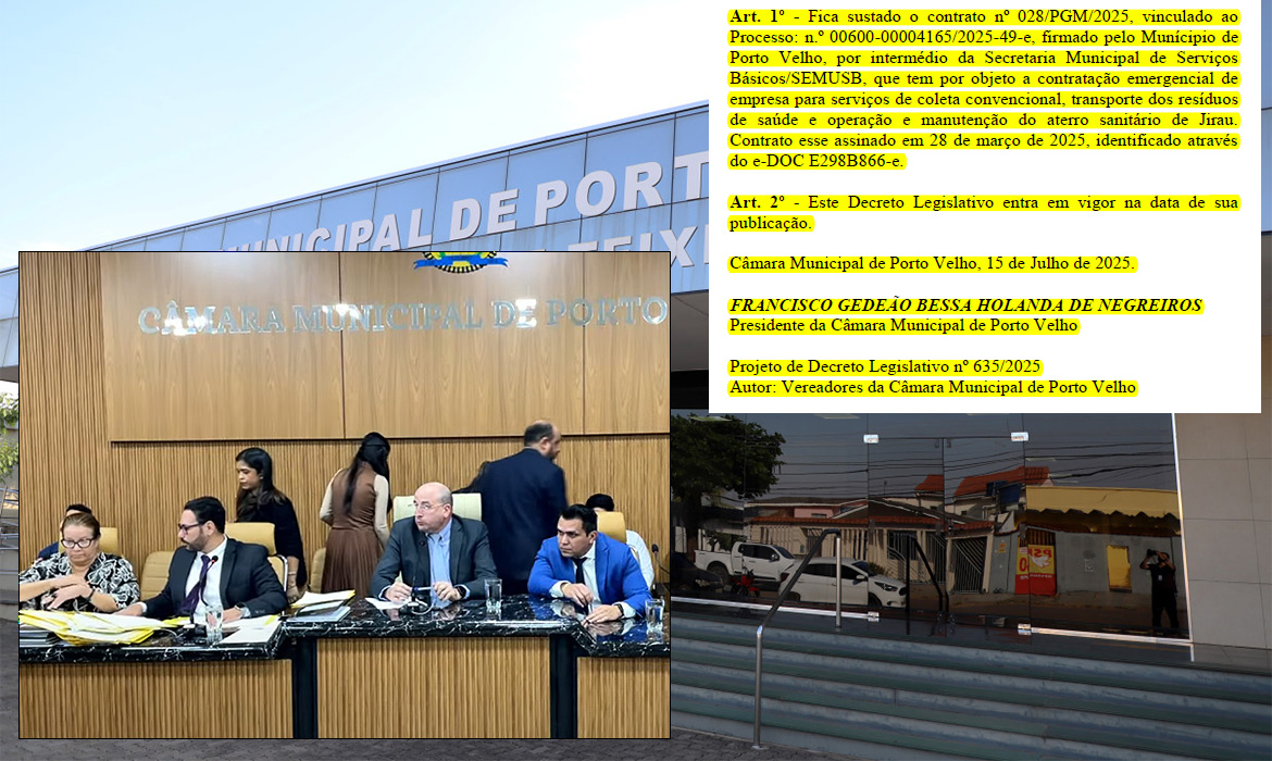 Câmara Municipal anula contrato emergencial de coleta de lixo firmado pela gestão Léo Moraes com a Amazon Fort