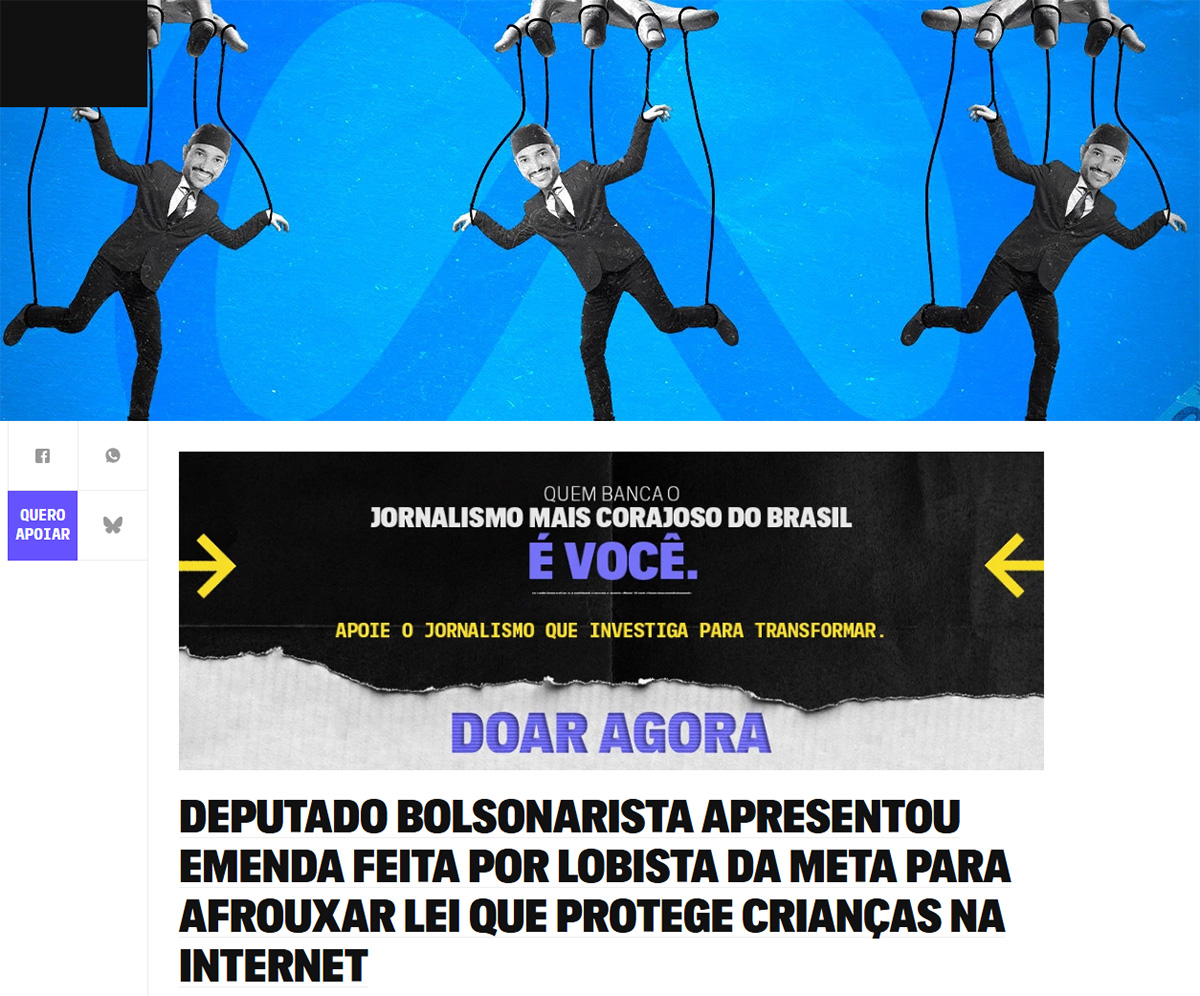 Dona do Facebook teria usado deputado Fernando Máximo para tentar derrubar regras de proteção a crianças na internet