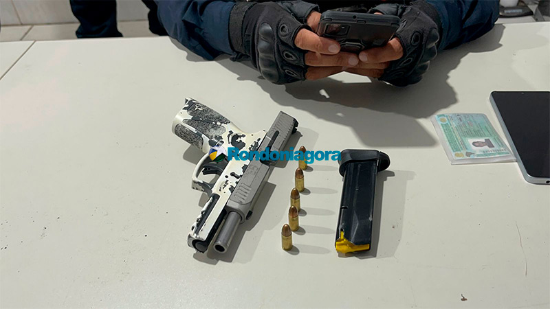 Homem monitorado é preso com pistola após ameaçar ex-companheira em Porto Velho