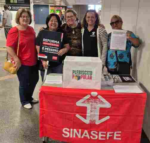 Sindsef presente na jornada em defesa dos servidores dos ex-Territórios; com ato no aeroporto

