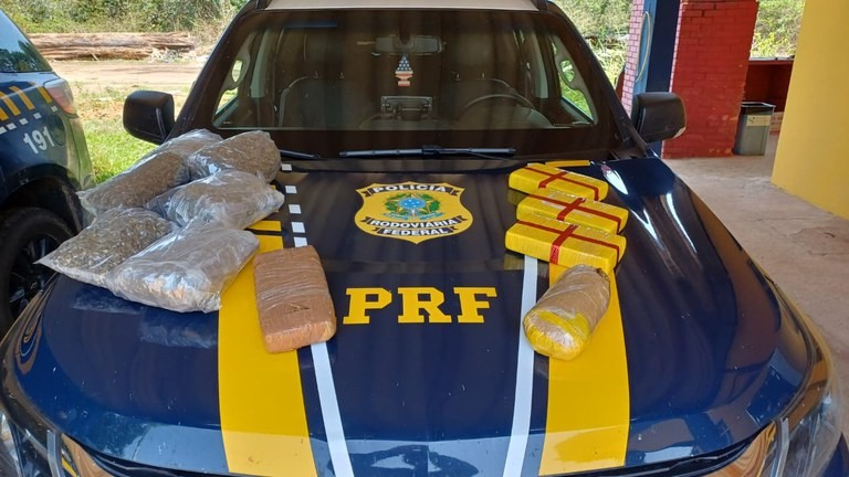 Menor é flagrado com mais 11 kg de drogas em táxi na BR-364, em Porto Velho