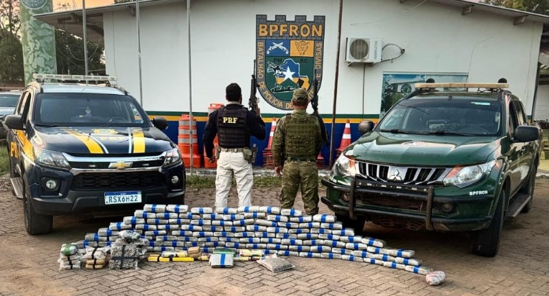 PRF apreende mais de 130 kg de drogas durante fiscalização na BR-364 em Porto Velho