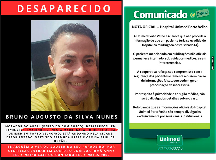 Unimed nega sumiço de paciente, família reage e denuncia omissão, desorganização e falta de transparência