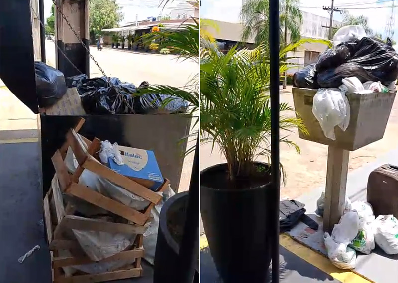 Vídeo: comerciantes reclamam da coleta de lixo, e empresa garante regularizar até as 20 horas desta segunda-feira