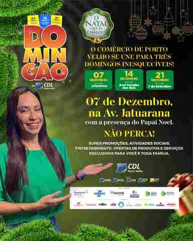 Domingão da CDL 2025 abre programação natalina com ofertas exclusivas e lazer na Avenida Jatuarana