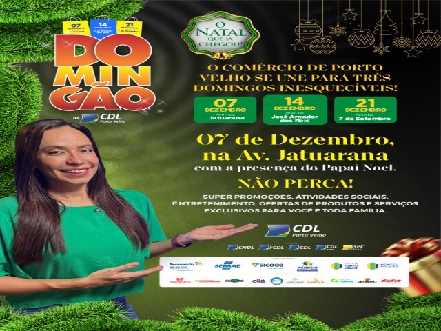 Domingão da CDL 2025 abre programação natalina com ofertas exclusivas e lazer na Avenida Jatuarana