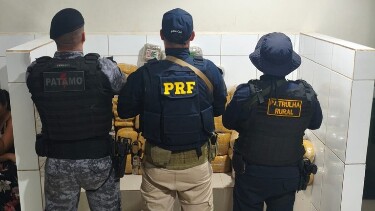 PRF, PM e Polícia Civil apreendem mais de 130 kg de maconha na BR-364