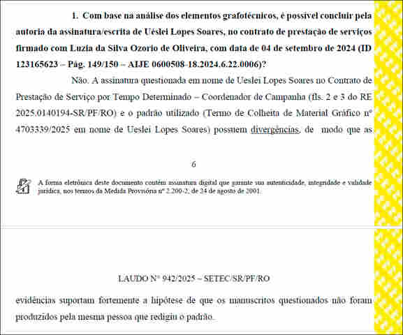Laudo da PF revela falsifica&ccedil;&atilde;o em contrato e agrava esc&acirc;ndalo da cota de g&ecirc;nero no PSB em Porto Velho
