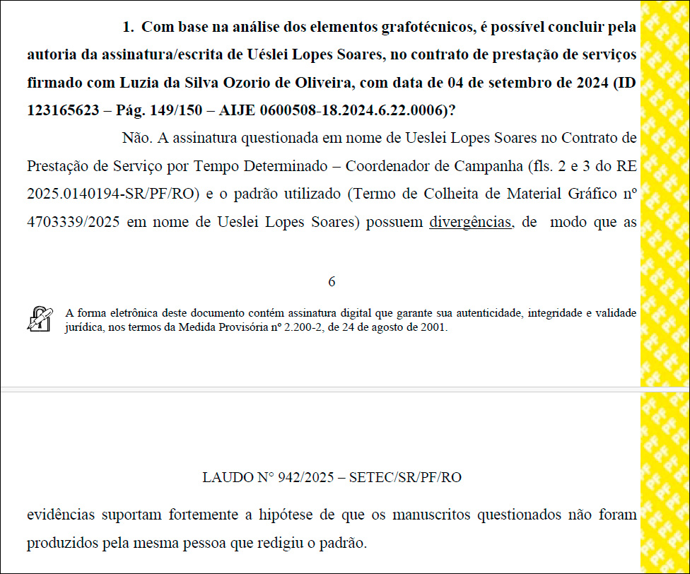 Laudo da PF revela falsificação em contrato e agrava escândalo da cota de gênero no PSB em Porto Velho