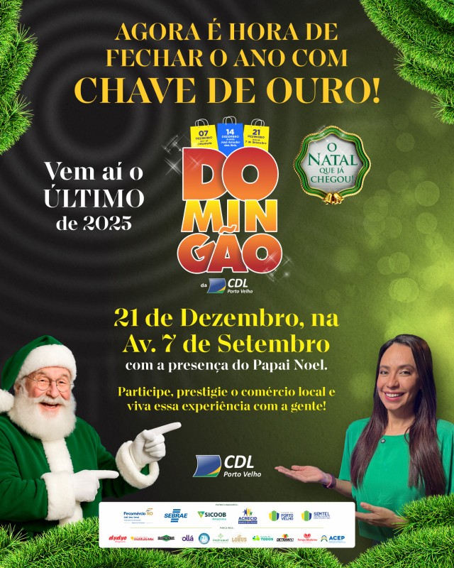 &Uacute;ltimo Doming&atilde;o da CDL de 2025 acontece neste domingo na avenida 7 de setembro