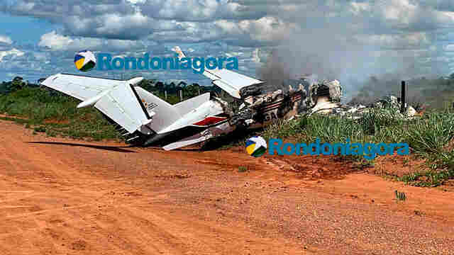 Imagens exclusivas mostram avi&atilde;o onde estavam Maur&iacute;cio Carvalho e vereador pegando fogo em Extrema