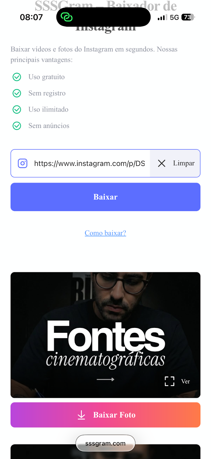 Os 5 melhores sites para baixar foto do Instagram em alta qualidade