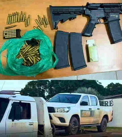 Draco 2 recupera caminhonetes da Sedam e apreende fuzil