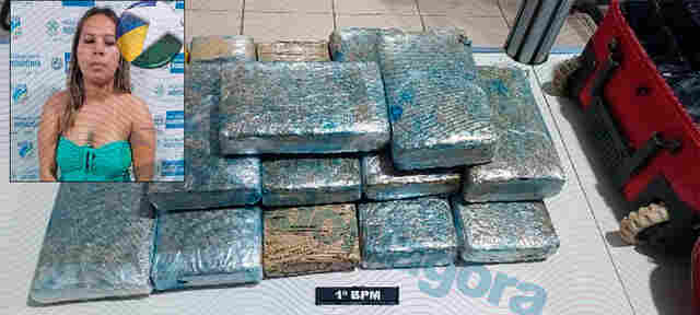 Jovem &eacute; presa com 16 kg de maconha na rodovi&aacute;ria de Porto Velho