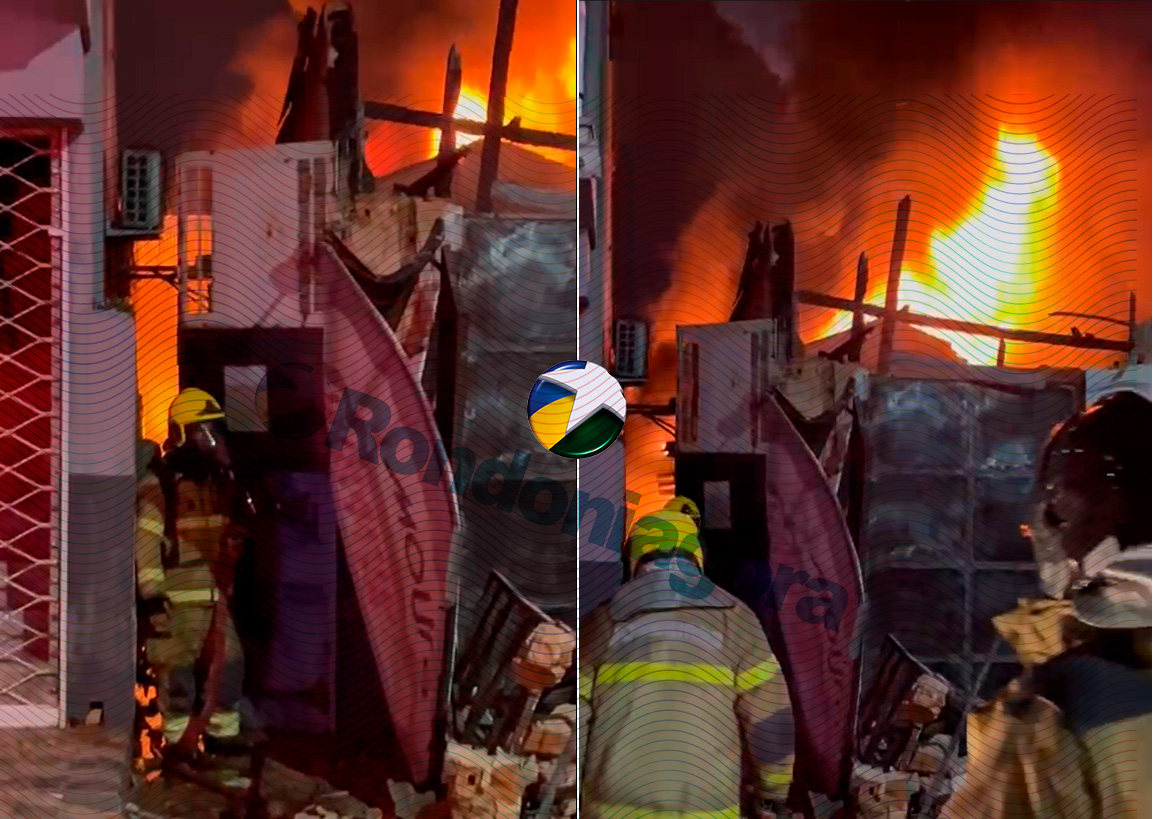 V&iacute;deo: Inc&ecirc;ndio destr&oacute;i oficina de motos no centro de Porto Velho