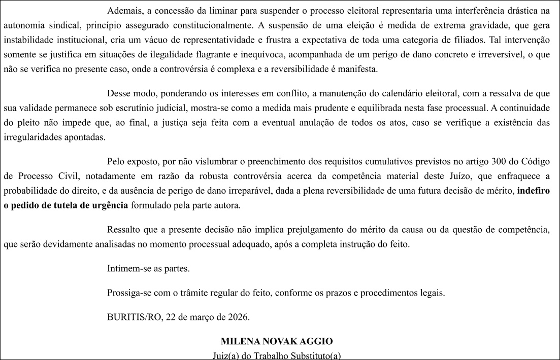 Decis&otilde;es divergentes da Justi&ccedil;a do Trabalho suspendem e liberam elei&ccedil;&atilde;o do Sinpol; Comiss&atilde;o devide prosseguir