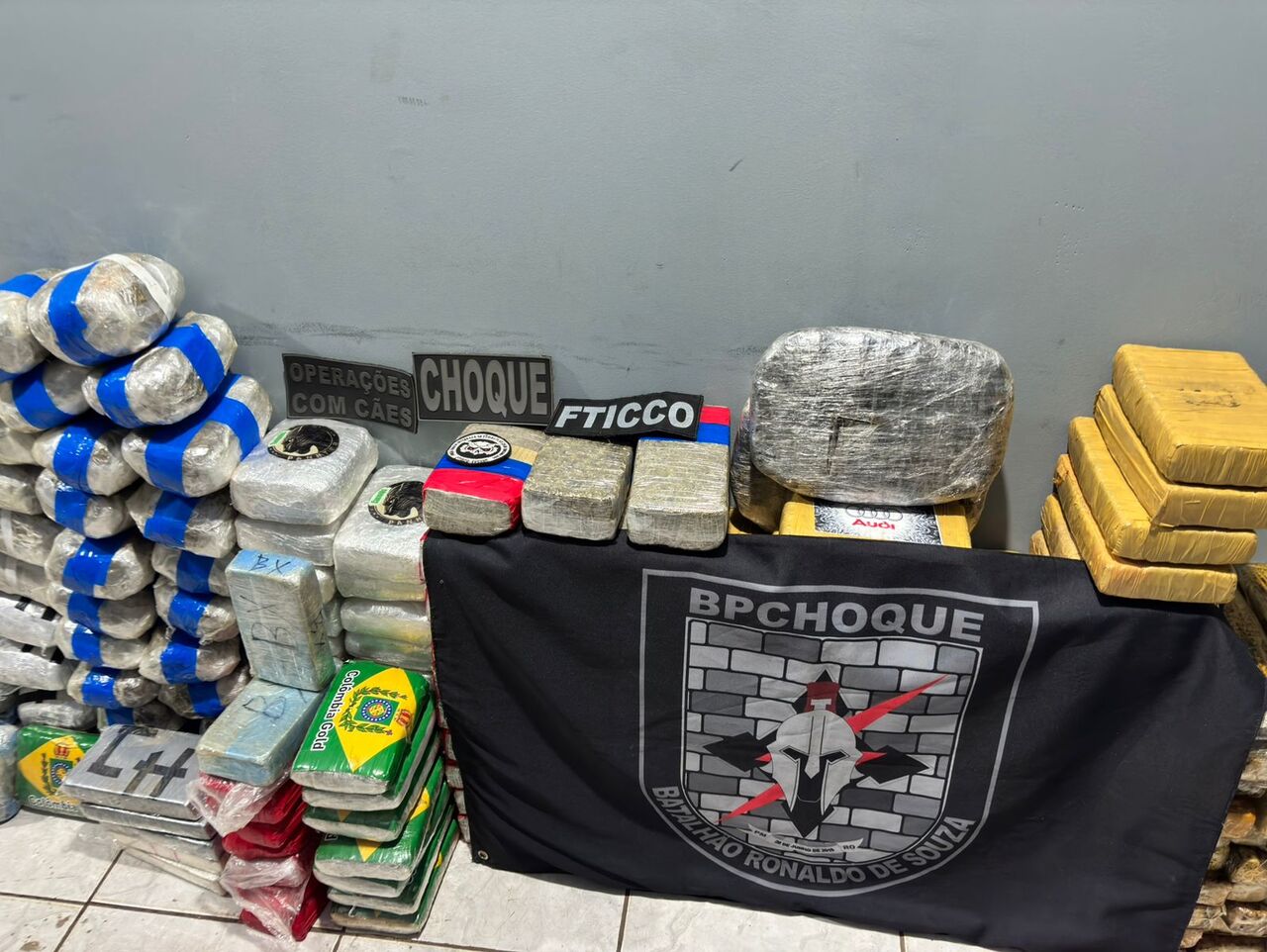 PM e for&ccedil;as integradas apreendem quase 500 kg de drogas em caminh&atilde;o na BR-364 em Porto Velho