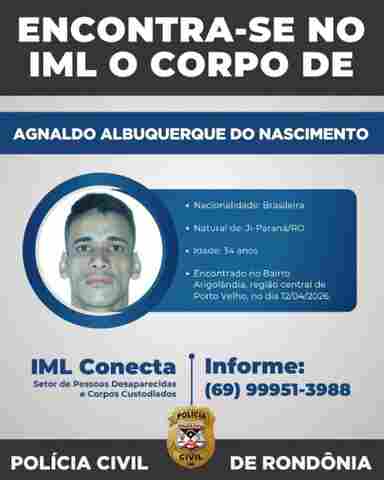 Corpo recolhido no bairro Arigol&acirc;ndia segue no IML &agrave; espera de familiares