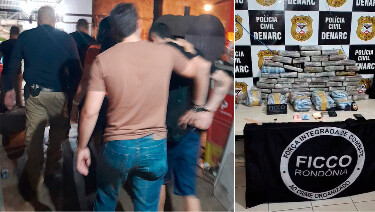Denarc e Ficco prendem tr&ecirc;s traficantes com mais de 60 kg de drogas