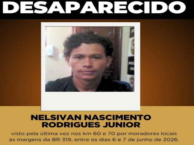 Jovem de 23 anos está desaparecido há mais de 20 dias e Polícia pede apoio